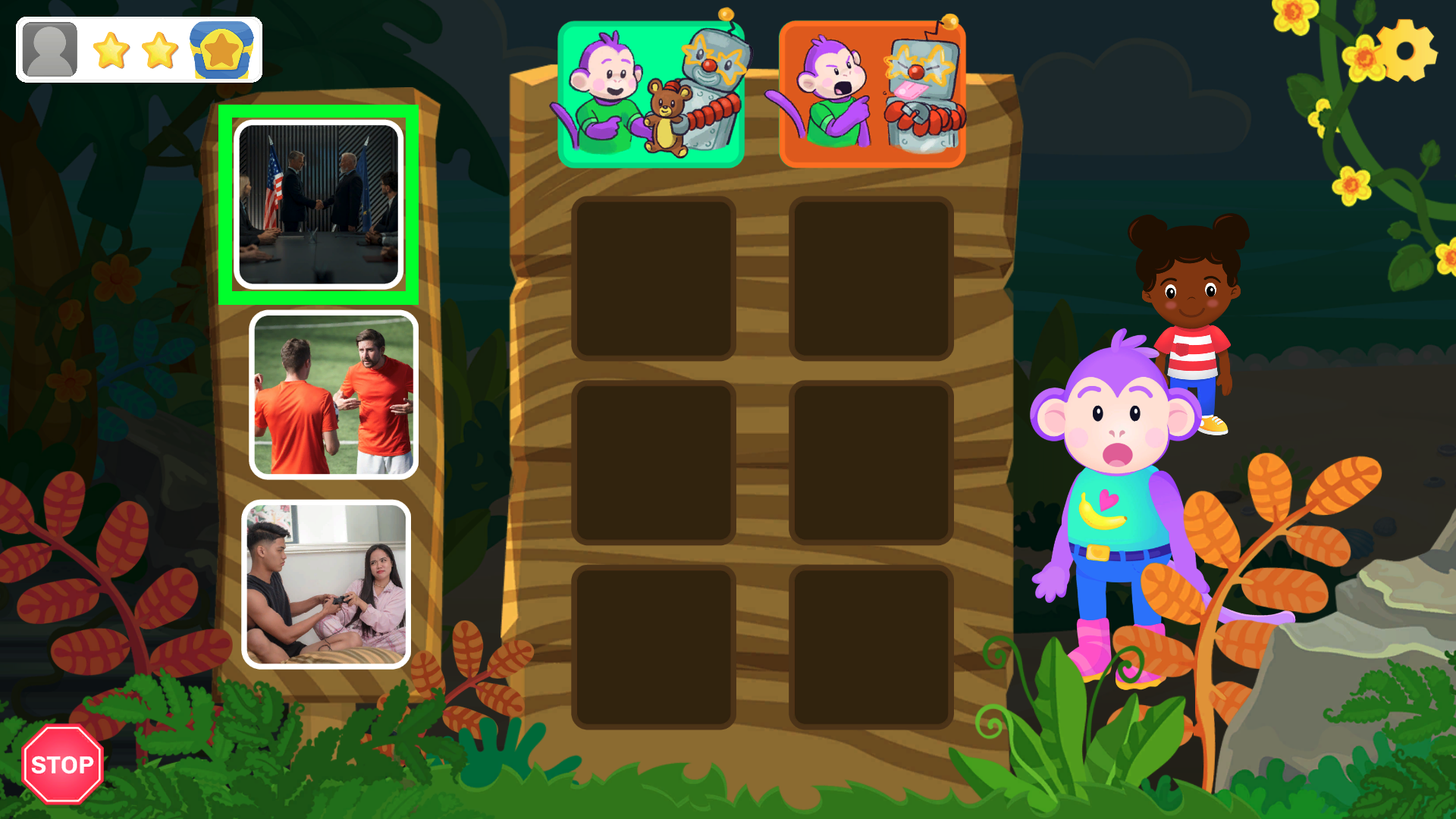 Game screen with image highlighted
