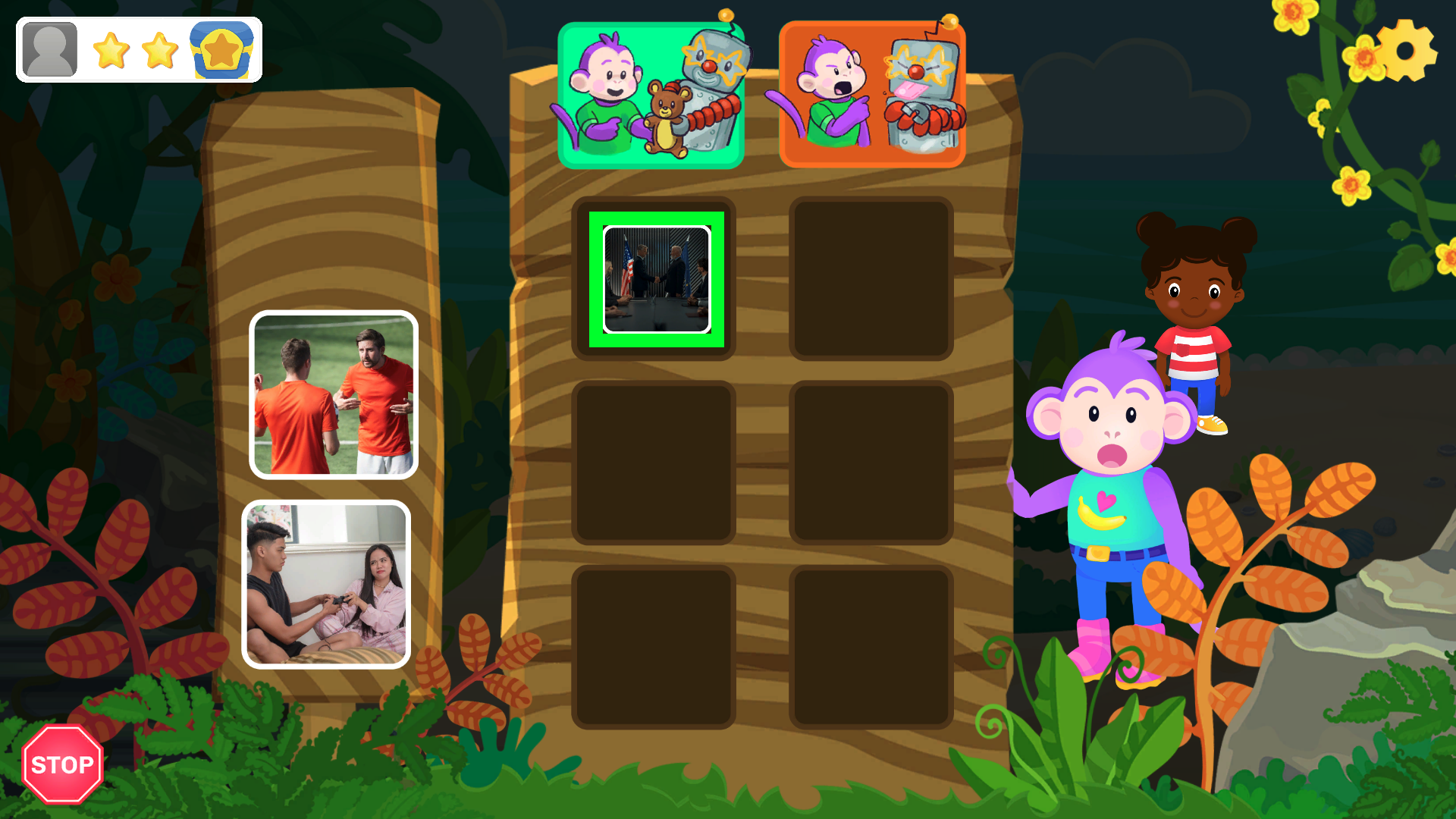 Game screen with image in final position
