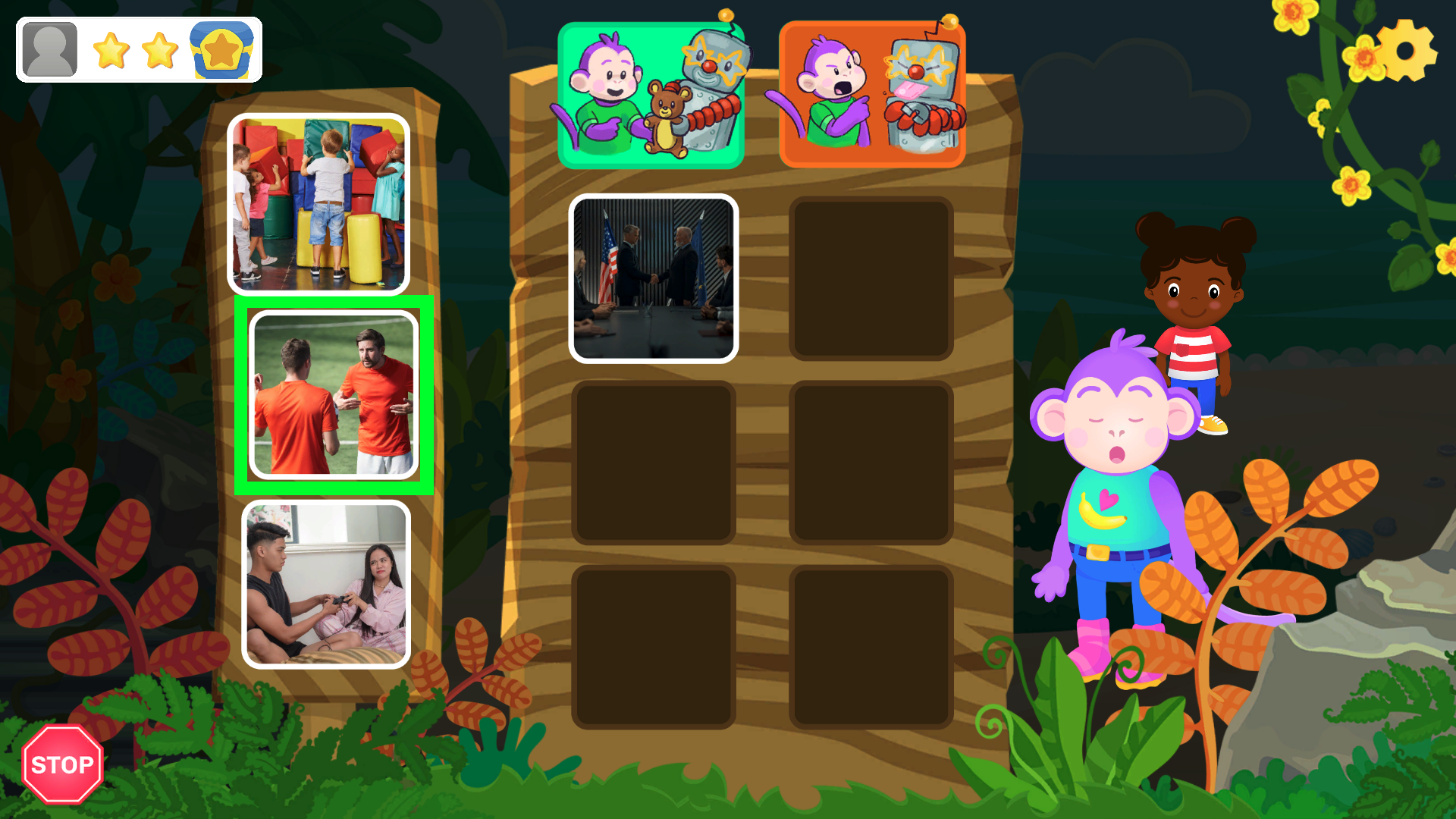 Game screen after submitting answer