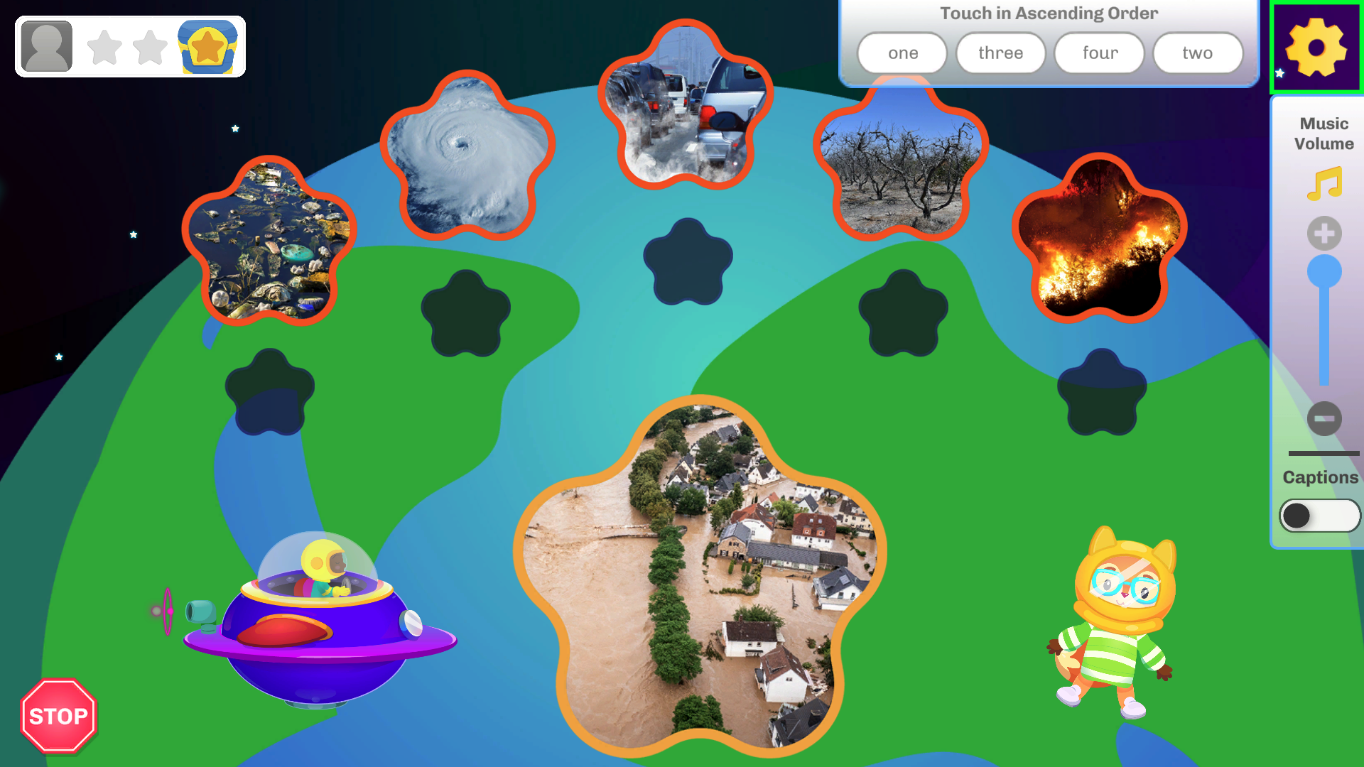 Gear icon selection highlighted