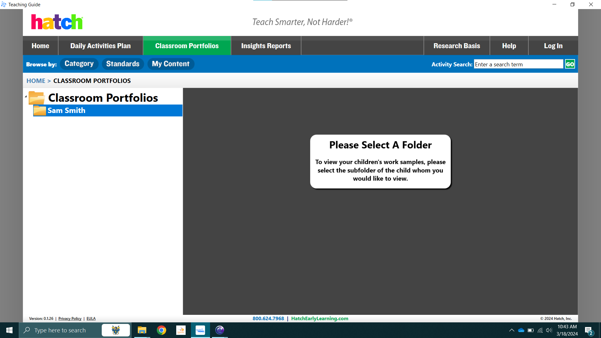 Child portfolio in IgnitePanel